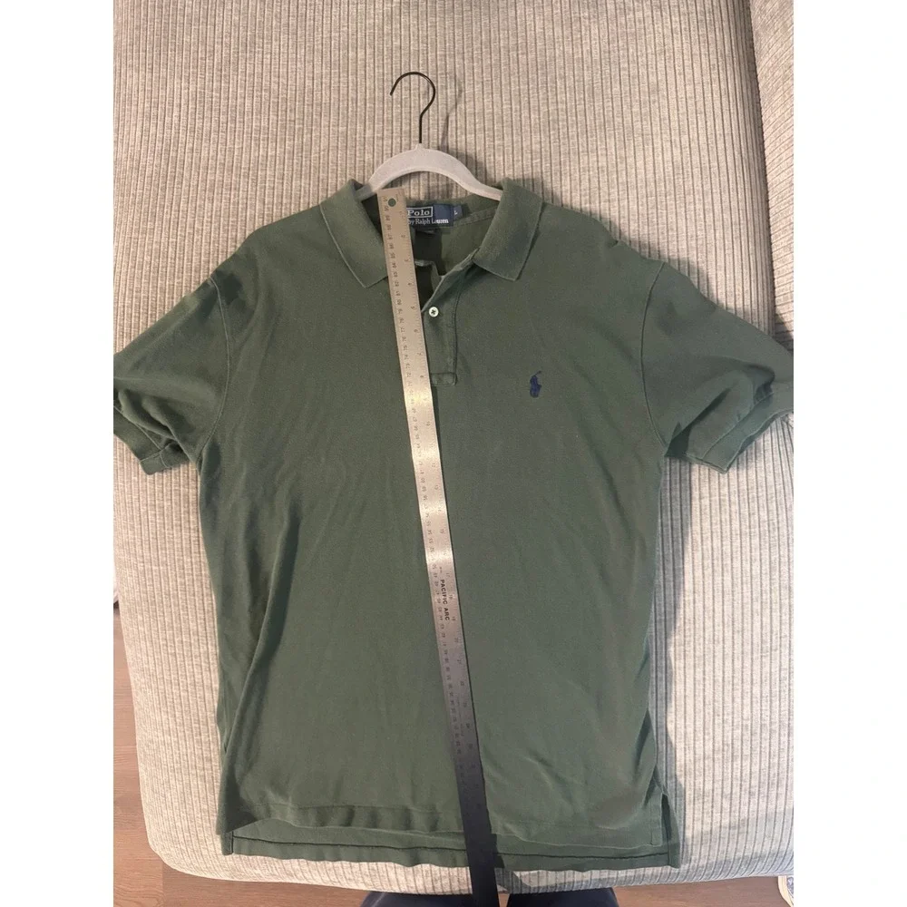 Polo Ralph Lauren Mens Green Short Sleeve Pique Cotton Polo Shirt Large L